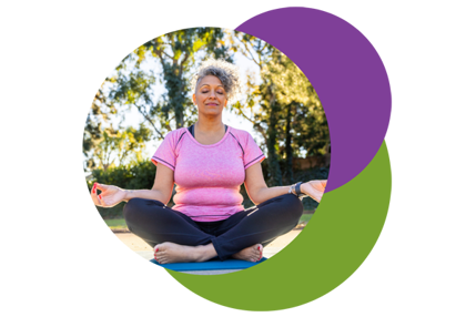 woman sitting in a yoga position